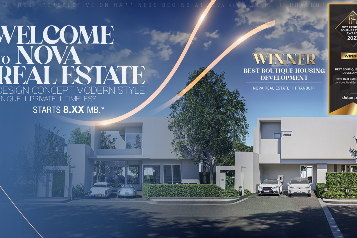 banner featuring modern luxury houses from nova real estates