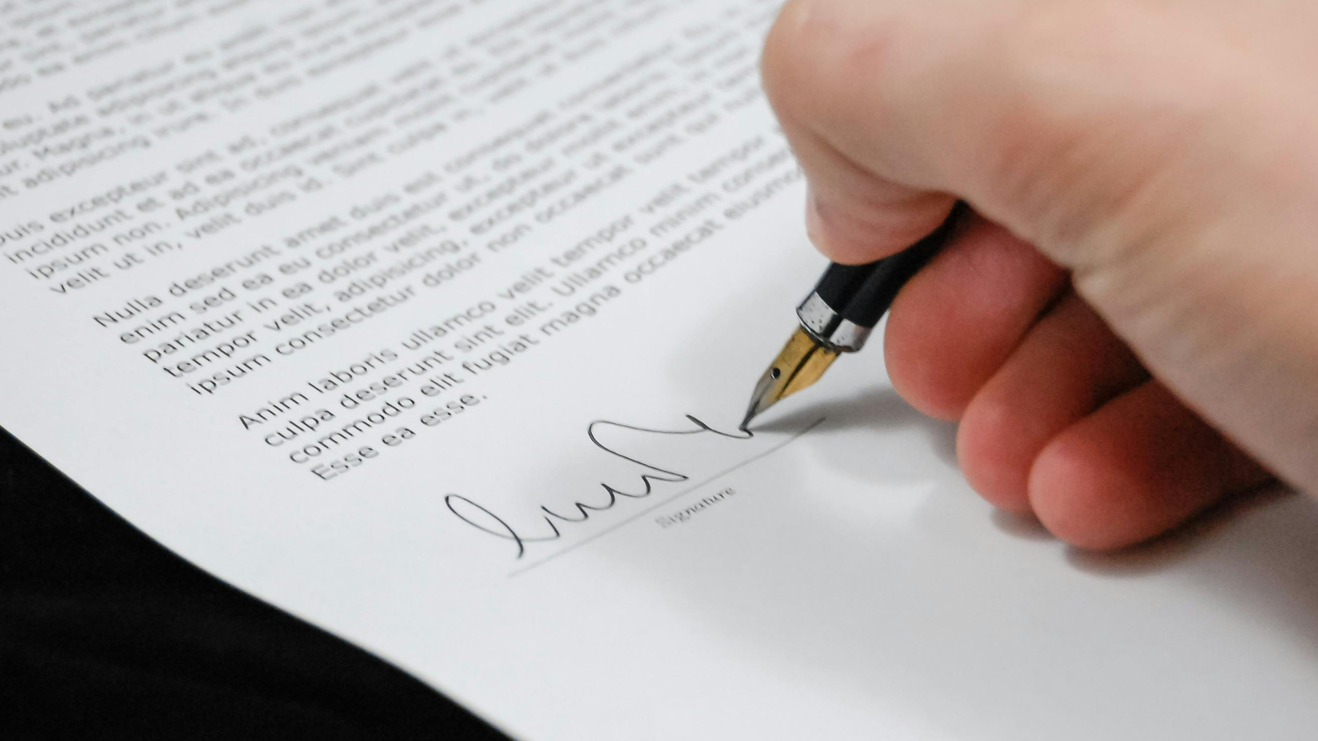 signing for freehold ownership