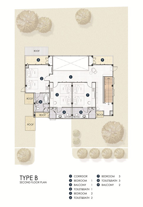 type b modern house floor plan - 2nd floor